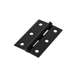 This is an image of Timco - Plain Butt Hinge - Fixed Pin (1838) - Black 75 x 50 (1 Pairs TIMpac) 434329P