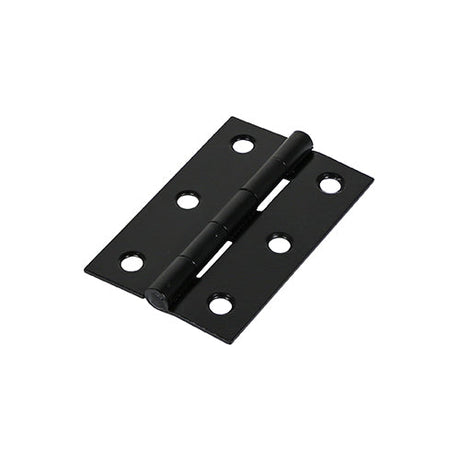 This is an image of Timco - Plain Butt Hinge - Fixed Pin (1838) - Black 75 x 50 (1 Pairs Plain Bag) 434329