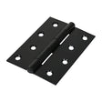 This is an image of Timco - Plain Butt Hinge - Fixed Pin (1838) - Black 100 x 70 (1 Pairs TIMbag) 434401P
