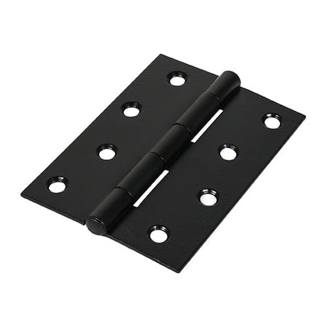 This is an image of Timco - Plain Butt Hinge - Fixed Pin (1838) - Black 100 x 70 (1 Pairs Plain Bag) 434401