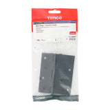 This is an image of Timco - Plain Butt Hinge - Fixed Pin (1838) - Black 100 x 70 (1 Pairs Plain Bag) 434401