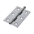This is an image of Timco - Plain Butt Hinge - Loose Pin (1840) - Polished Chrome 75 x 50 (1 Pairs TIMpac) 434435P