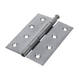 This is an image of Timco - Plain Butt Hinge - Loose Pin (1840) - Satin Chrome 100 x 71 (1 Pairs Plain Bag) 434520