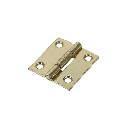 This is an image of Timco - Plain Butt Hinge - Fixed Pin (1838) - Electro Brass 38 x 34 (1 Pairs Plain Bag) 434587