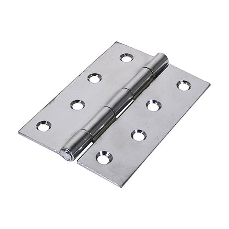 This is an image of Timco - Plain Butt Hinge - Fixed Pin (1838) - Polished Chrome 75 x 50 (1 Pairs Plain Bag) 434607