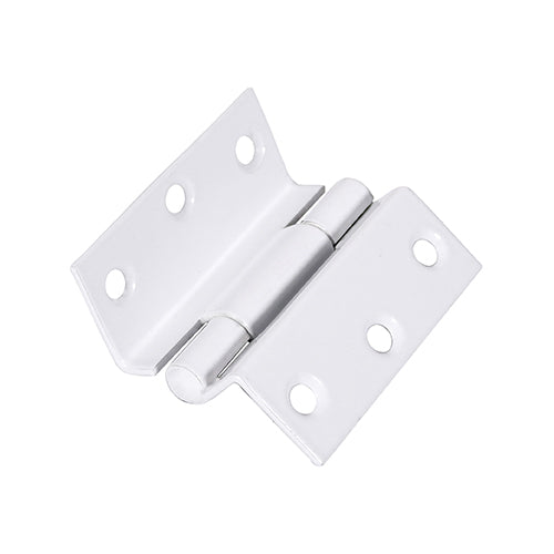 This is an image of Timco - Stormproof Hinge (1951) - White 63 x 58 (1 Pairs Plain Bag) 434643