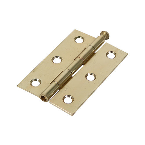 This is an image of Timco - Plain Butt Hinge - Loose Pin (1840) - Electro Brass 75 x 50 (1 Pairs TIMpac) 434659P