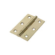 This is an image of Timco - Plain Butt Hinge - Fixed Pin (1838) - Electro Brass 75 x 50 (1 Pairs TIMpac) 434701P