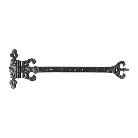 This is an image of Timco - Pair of Crown / Coronet Hinges - Antique Black 317mm (1 Pairs Bag) 442875