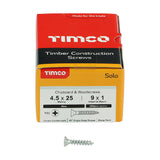 This is an image of Timco - Solo Chipboard & Woodscrews - PZ - Double Countersunk - Zinc 4.5 x 25mm - (200 PCS Box) 45025SOLOZ