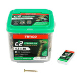 This is an image of Timco - C2 Strong-Fix Screws - PZ - Double Countersunk - Twin-Cut - Yellow 4.5 x 40mm - (1000 PCS Tub) 45040C2TUB