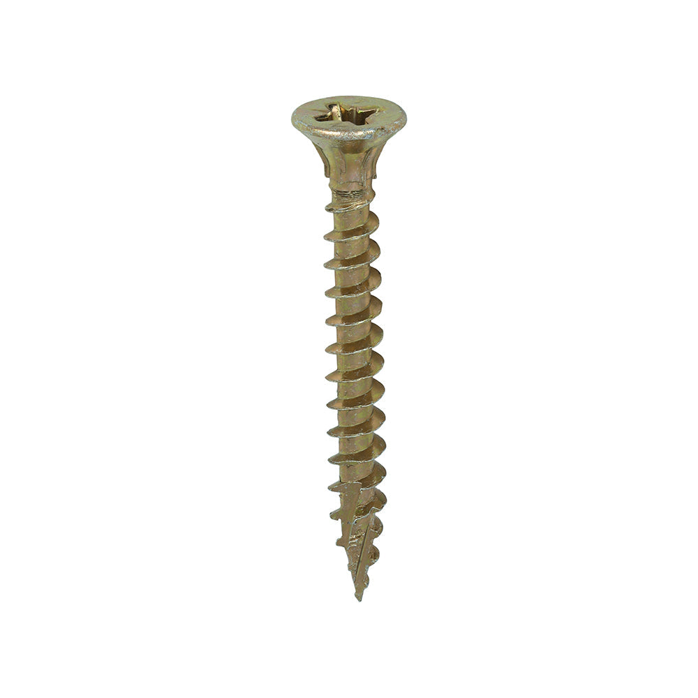 This is an image of Timco - C2 Strong-Fix Screws - PZ - Double Countersunk - Twin-Cut - Yellow 4.5 x 40mm - (200 PCS Box) 45040C2