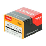 This is an image of Timco - Solo Chipboard & Woodscrews - PZ - Double Countersunk - Zinc 4.5 x 40mm - (200 PCS Box) 45040SOLOZ