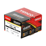 This is an image of Timco - Velocity Premium Multi-Use Screws - PZ - Double Countersunk - Yellow 4.5 x 40mm - (200 PCS Box) 45040VY