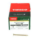 This is an image of Timco - Classic Multi-Purpose Screws - PZ - Double Countersunk - Yellow 4.5 x 60mm - (200 PCS Box) 45060CLAF