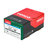 This is an image of Timco - Classic Multi-Purpose Screws - PZ - Double Countersunk - A2 Stainless Steel 4.5 x 60mm - (200 PCS Box) 45060CLASS