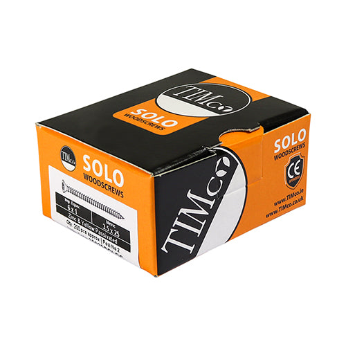 This is an image of Timco - Solo Chipboard & Woodscrews - PZ - Double Countersunk - Yellow 4.5 x 60mm - (200 PCS Box) 45060SOLOC