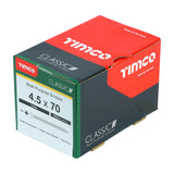 This is an image of Timco - Classic Multi-Purpose Screws - PZ - Double Countersunk - Yellow 4.5 x 70mm - (200 PCS Box) 45070CLAF
