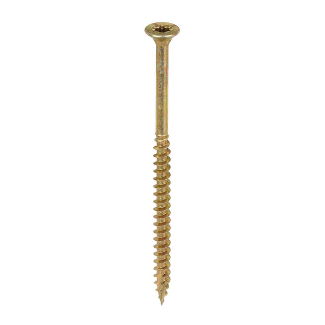 This is an image of Timco - C2 Clamp-Fix Screws - TX - Double Countersunk with Ribs - Twin-Cut - Yellow 4.5 x 80mm - (200 PCS Box) 45080C2C