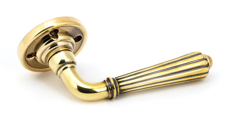 From The Anvil - Aged Brass Hinton Lever on Rose Set | Sku. 45309 | Trade Door Handles.