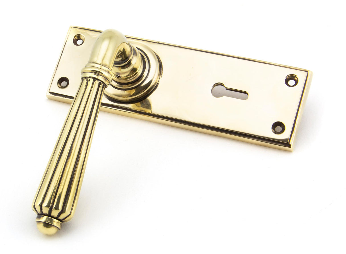 From The Anvil - Aged Brass Hinton Lever Lock Set | Sku. 45310 | Trade Door Handles.
