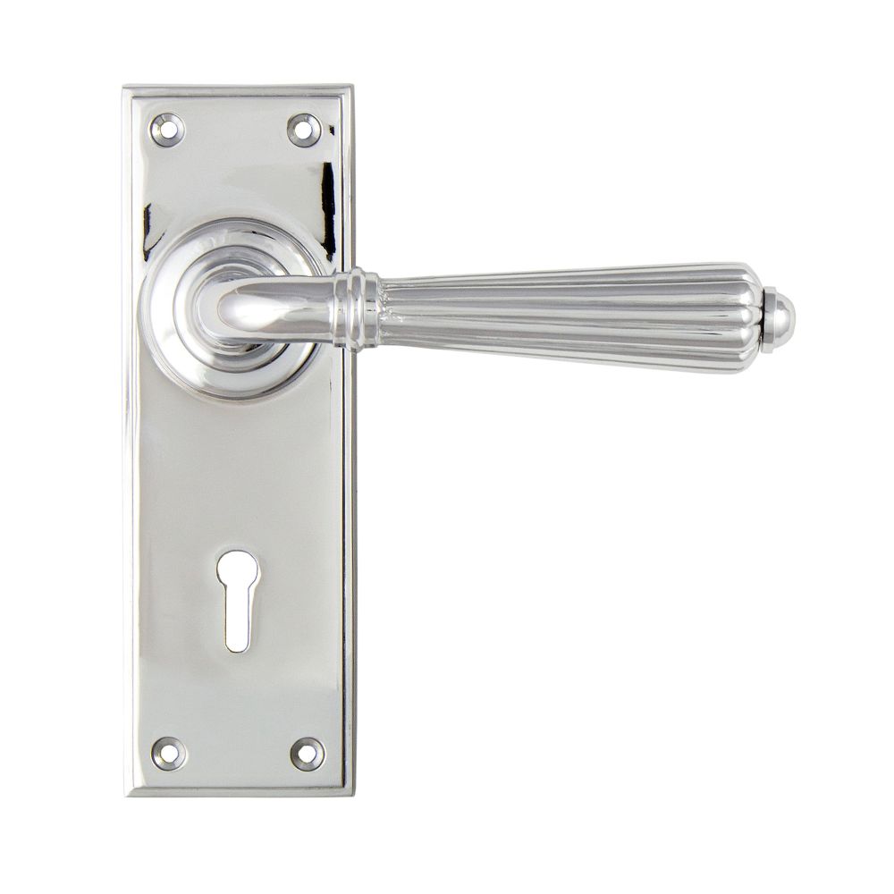 From The Anvil - Polished Chrome Hinton Lever Lock Set | Sku. 45316 | Trade Door Handles.