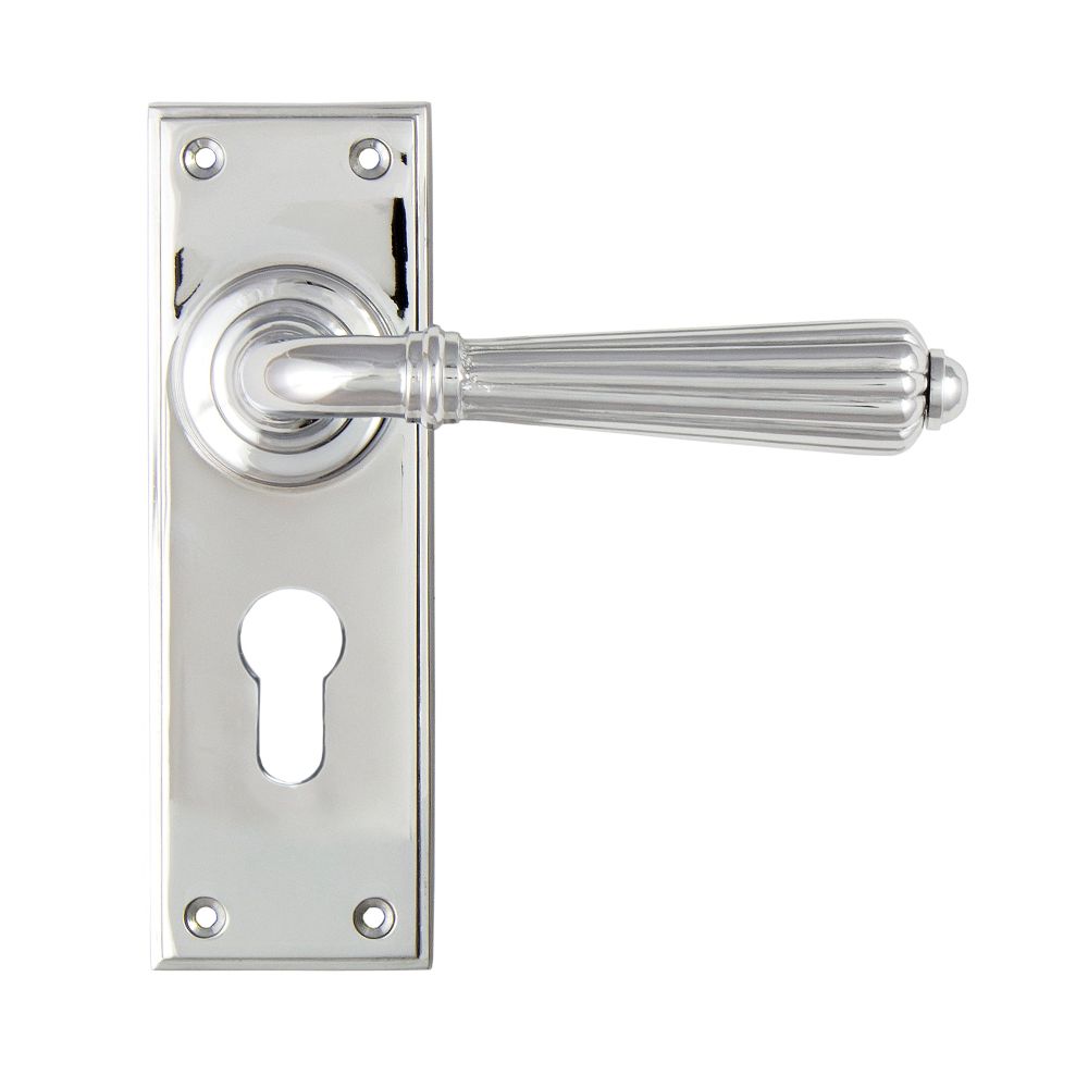 From The Anvil - Polished Chrome Hinton Lever Euro Lock Set | Sku. 45319 | Trade Door Handles.
