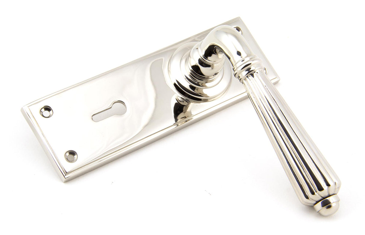 From The Anvil - Polished Nickel Hinton Lever Lock Set | Sku. 45322 | Trade Door Handles.