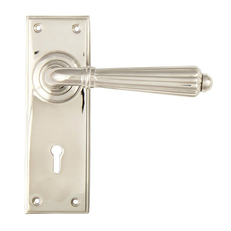 From The Anvil - Polished Nickel Hinton Lever Lock Set | Sku. 45322 | Trade Door Handles.
