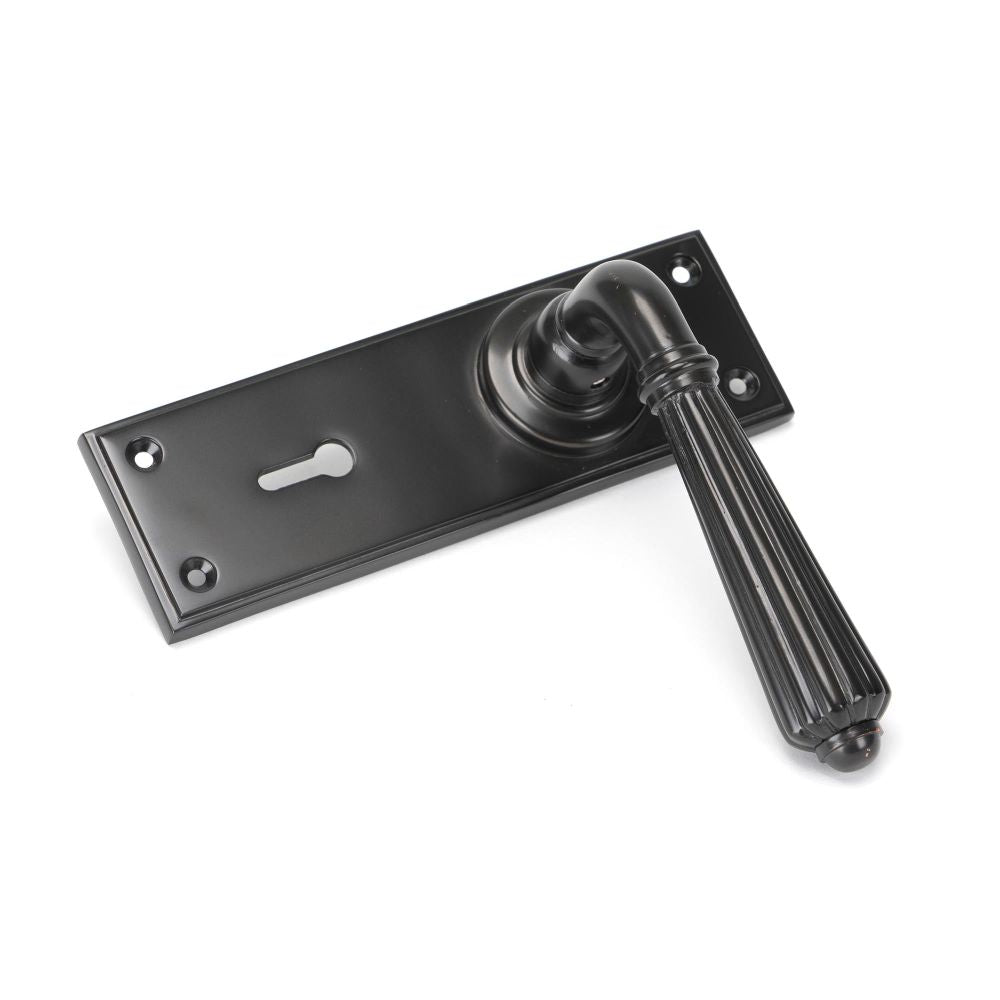 From The Anvil - Aged Bronze Hinton Lever Lock Set | Sku. 45328 | Trade Door Handles.