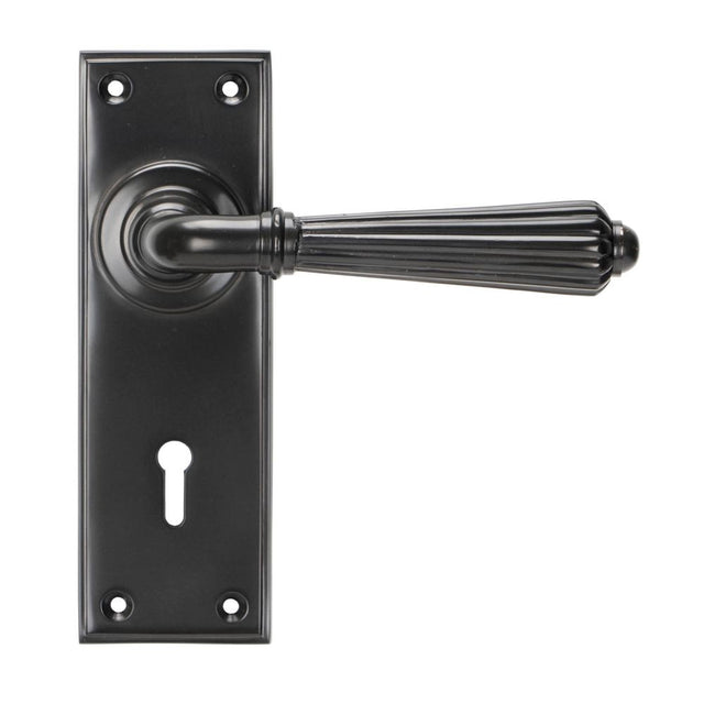 From The Anvil - Aged Bronze Hinton Lever Lock Set | Sku. 45328 | Trade Door Handles.
