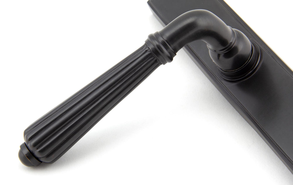 From The Anvil - Aged Bronze Hinton Slimline Lever Espag. Lock Set | Sku. 45332 | Trade Door Handles.