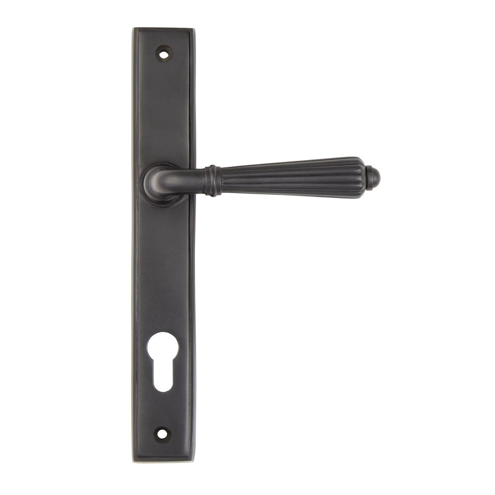 From The Anvil - Aged Bronze Hinton Slimline Lever Espag. Lock Set | Sku. 45332 | Trade Door Handles.