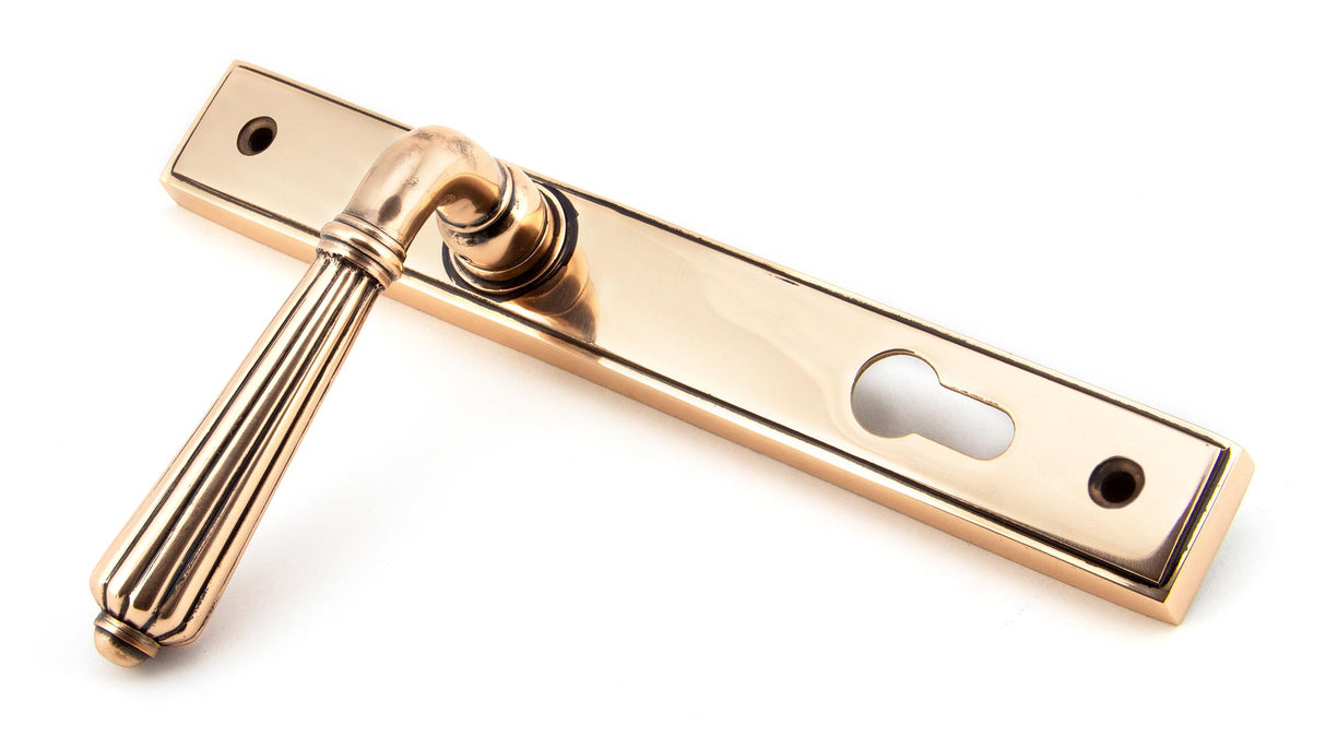 From The Anvil - Polished Bronze Hinton Slimline Lever Espag. Lock Set | Sku. 45338 | Trade Door Handles.