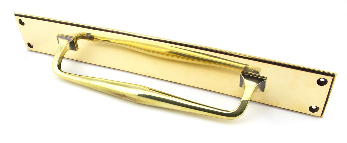 From The Anvil - Aged Brass 425mm Art Deco Pull Handle on Backplate | Sku. 45374 | Trade Door Handles.