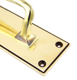 From The Anvil - Aged Brass 425mm Art Deco Pull Handle on Backplate | Sku. 45374 | Trade Door Handles.