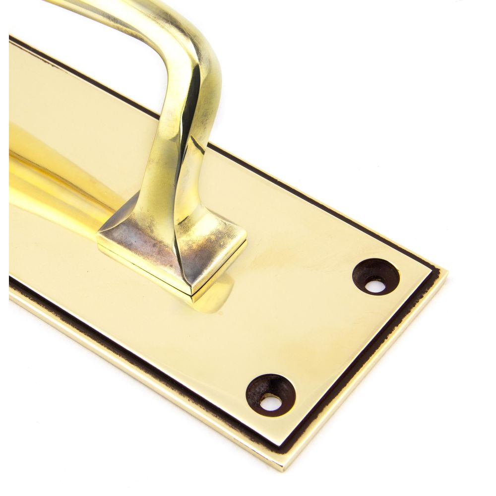 From The Anvil - Aged Brass 425mm Art Deco Pull Handle on Backplate | Sku. 45374 | Trade Door Handles.
