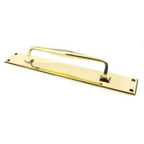 From The Anvil - Aged Brass 425mm Art Deco Pull Handle on Backplate | Sku. 45374 | Trade Door Handles.