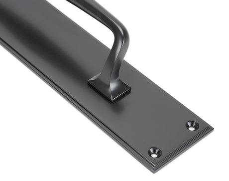 From The Anvil - Aged Bronze 425mm Art Deco Pull Handle on Backplate | Sku. 45377 | Trade Door Handles.