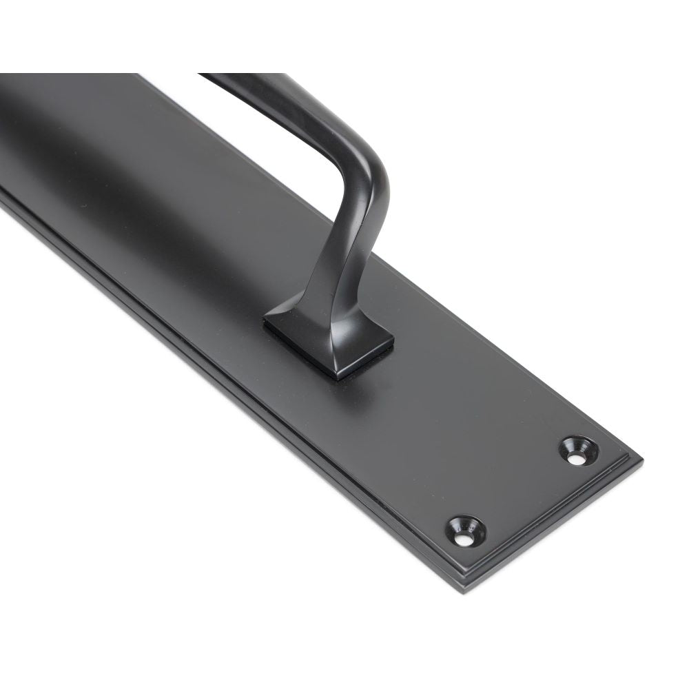 From The Anvil - Aged Bronze 425mm Art Deco Pull Handle on Backplate | Sku. 45377 | Trade Door Handles.