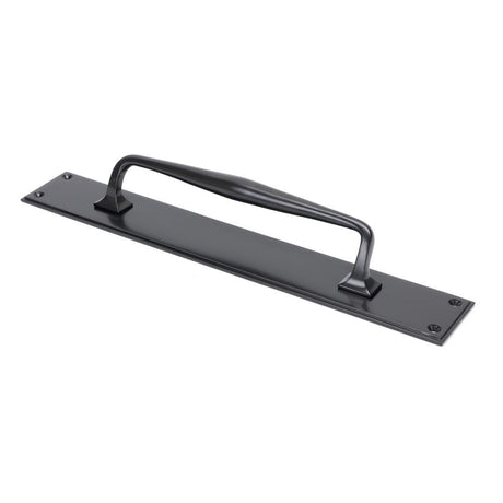 From The Anvil - Aged Bronze 425mm Art Deco Pull Handle on Backplate | Sku. 45377 | Trade Door Handles.
