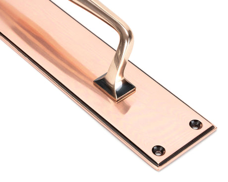 From The Anvil - Polished Bronze 425mm Art Deco Pull Handle on Backplate | Sku. 45378 | Trade Door Handles.