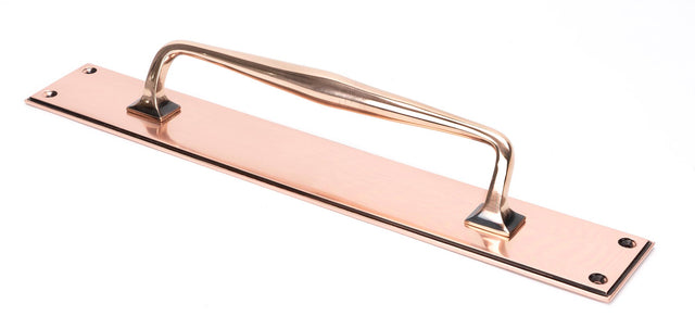 From The Anvil - Polished Bronze 425mm Art Deco Pull Handle on Backplate | Sku. 45378 | Trade Door Handles.