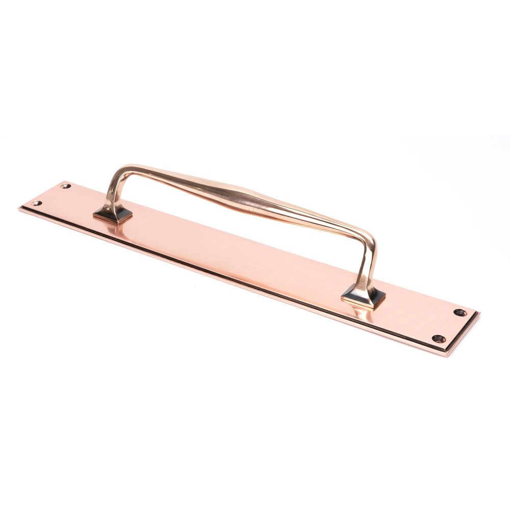 From The Anvil - Polished Bronze 425mm Art Deco Pull Handle on Backplate | Sku. 45378 | Trade Door Handles.