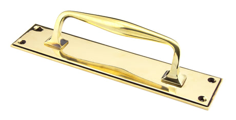 From The Anvil - Aged Brass 300mm Art Deco Pull Handle on Backplate | Sku. 45379 | Trade Door Handles.