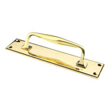 From The Anvil - Aged Brass 300mm Art Deco Pull Handle on Backplate | Sku. 45379 | Trade Door Handles.