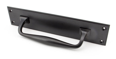 From The Anvil - Aged Bronze 300mm Art Deco Pull Handle on Backplate | Sku. 45382 | Trade Door Handles.