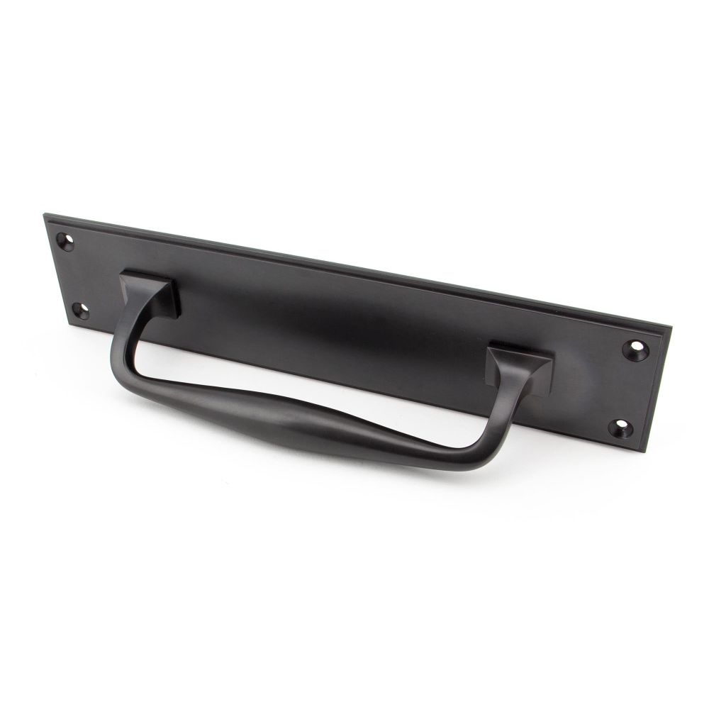 From The Anvil - Aged Bronze 300mm Art Deco Pull Handle on Backplate | Sku. 45382 | Trade Door Handles.