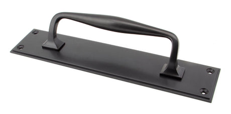 From The Anvil - Aged Bronze 300mm Art Deco Pull Handle on Backplate | Sku. 45382 | Trade Door Handles.