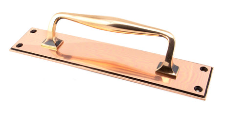 From The Anvil - Polished Bronze 300mm Art Deco Pull Handle on Backplate | Sku. 45383 | Trade Door Handles.